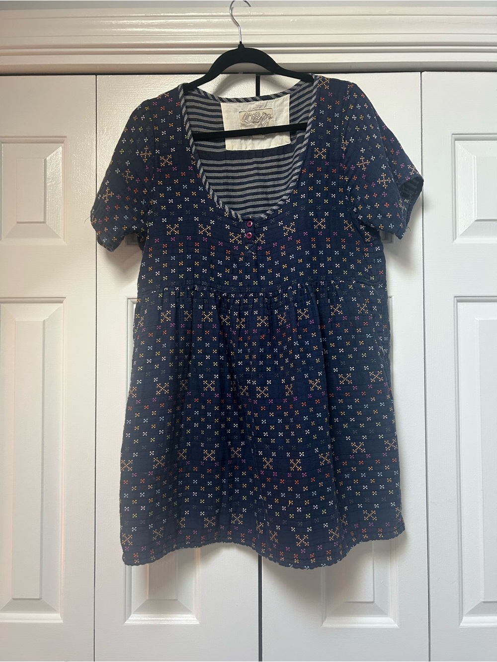 Ace & Jig Women’s Navy Patterned Short-Sleeve dress